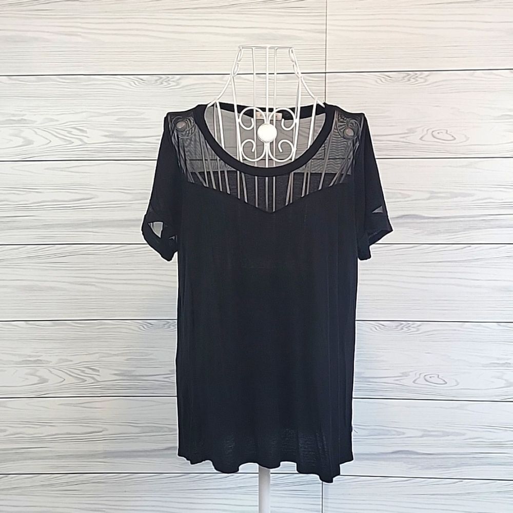 Occasion short sleeved black tunic top Women's Size M